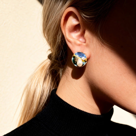 Artistic Mixed Pearl Round Earrings