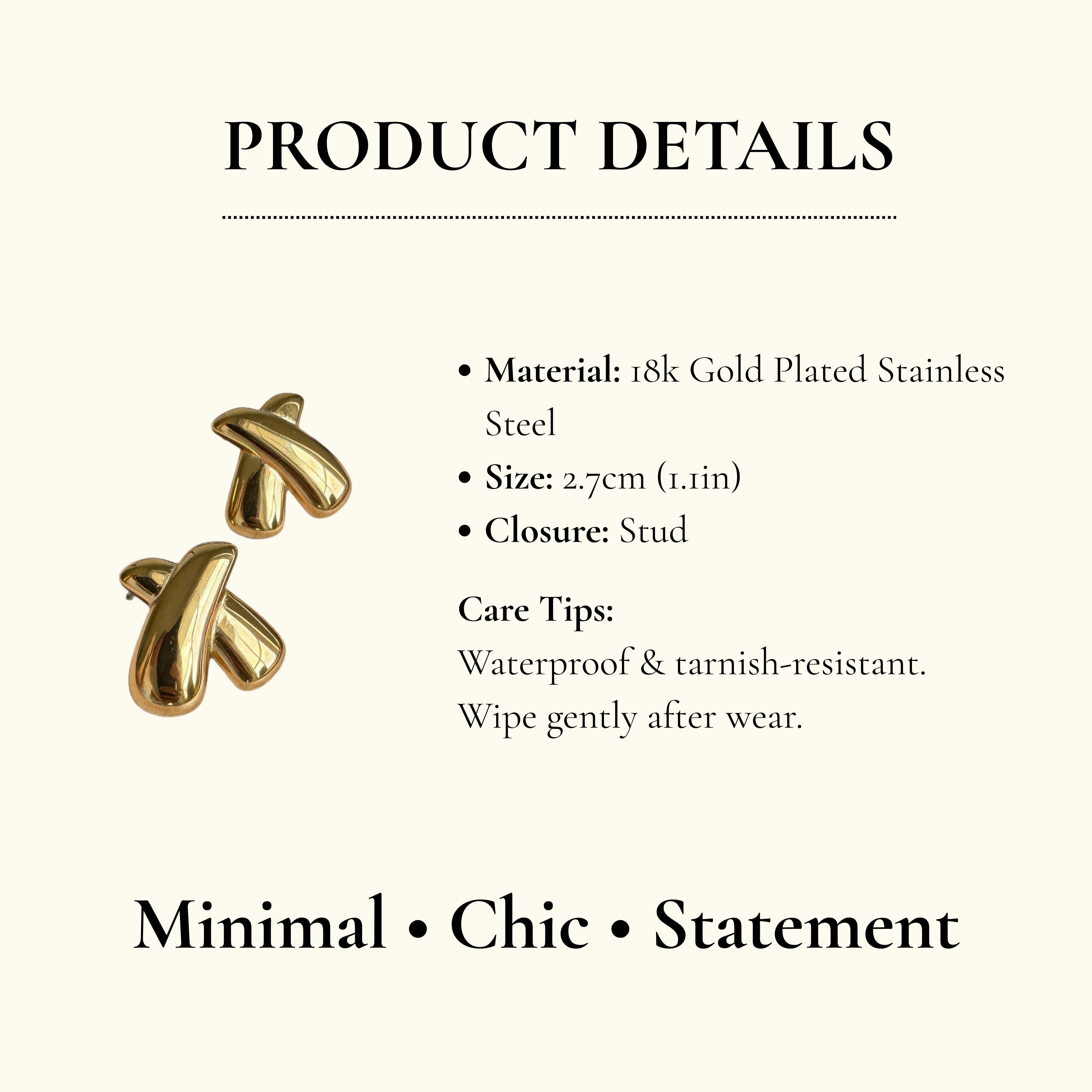 Abstract Curve Stud Earrings