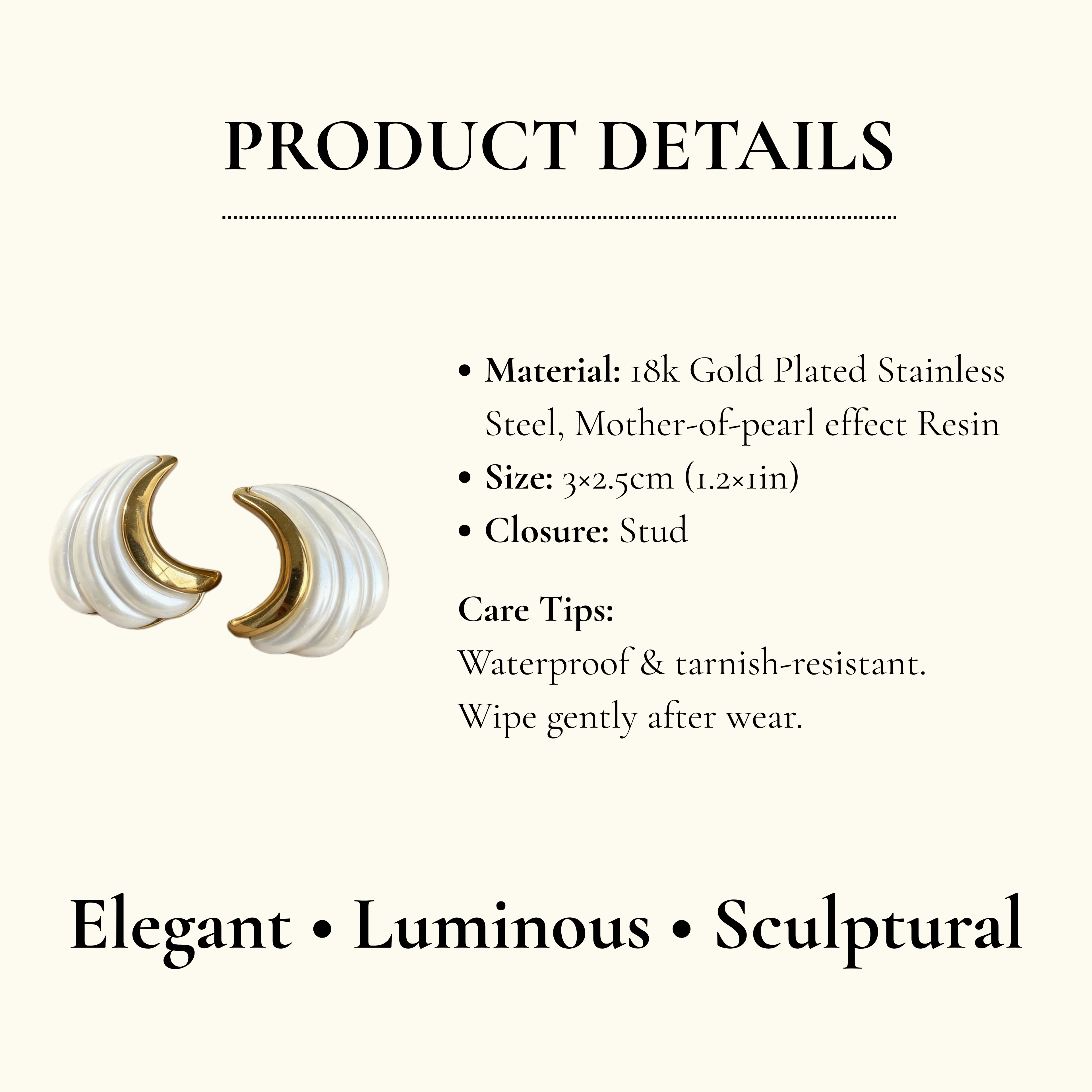 Pearl Wave Statement Earrings