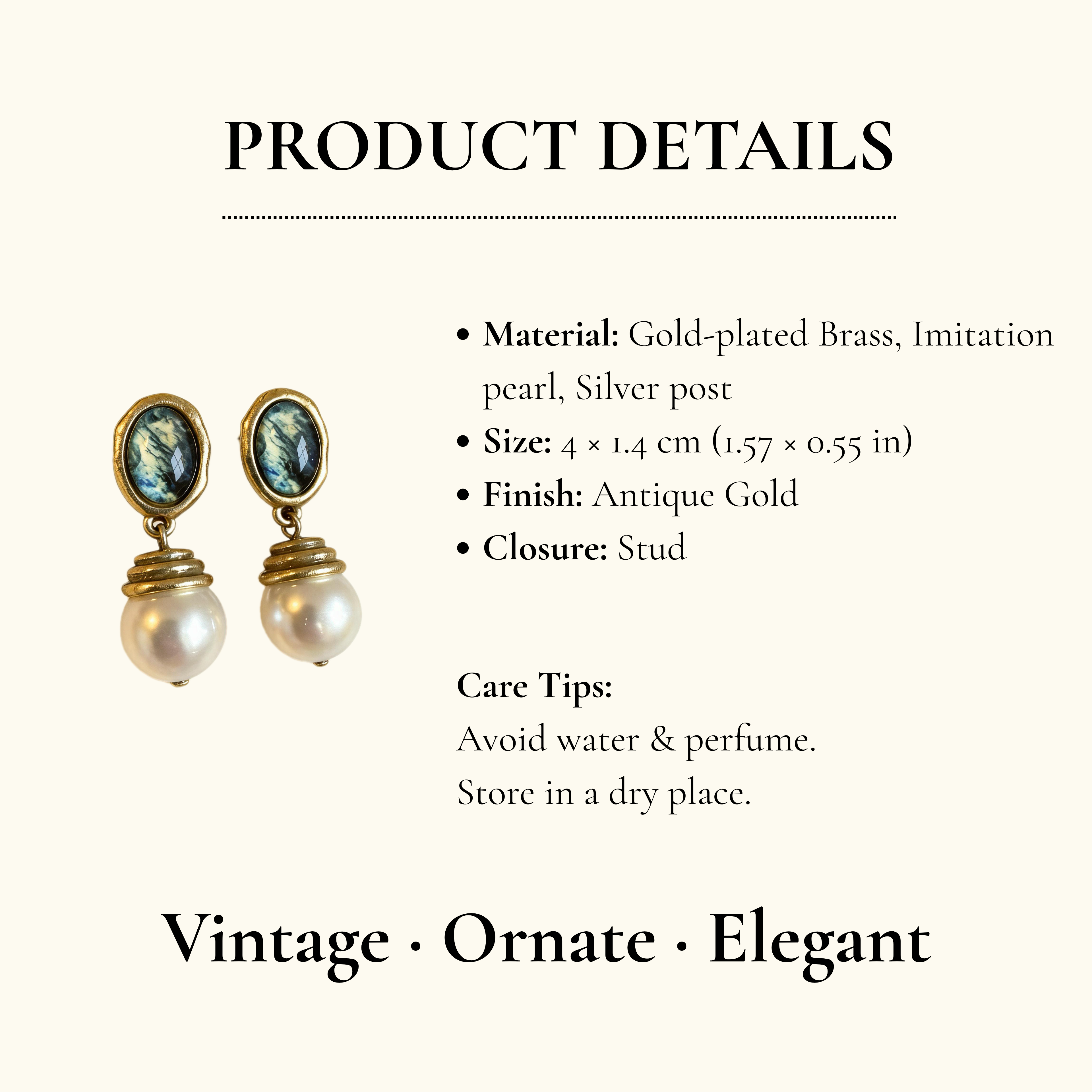 Vintage Pearl Drop Earrings