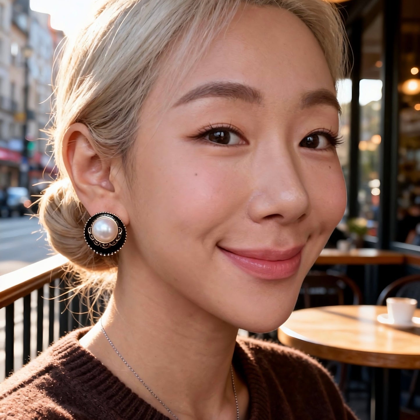 Vintage Black Gold Pearl Studs