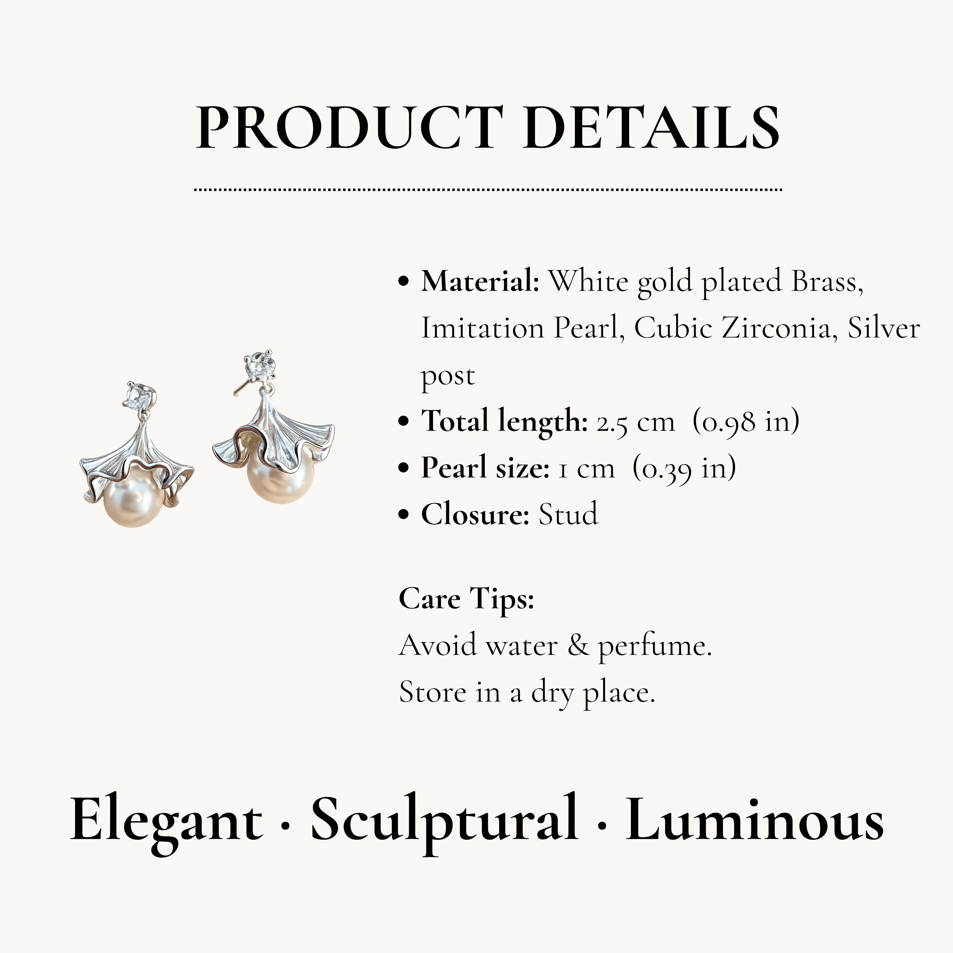 Ballet Skirt Pearl Drop Earrings