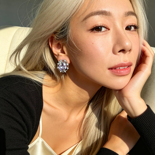 Lavender Crystal Studs