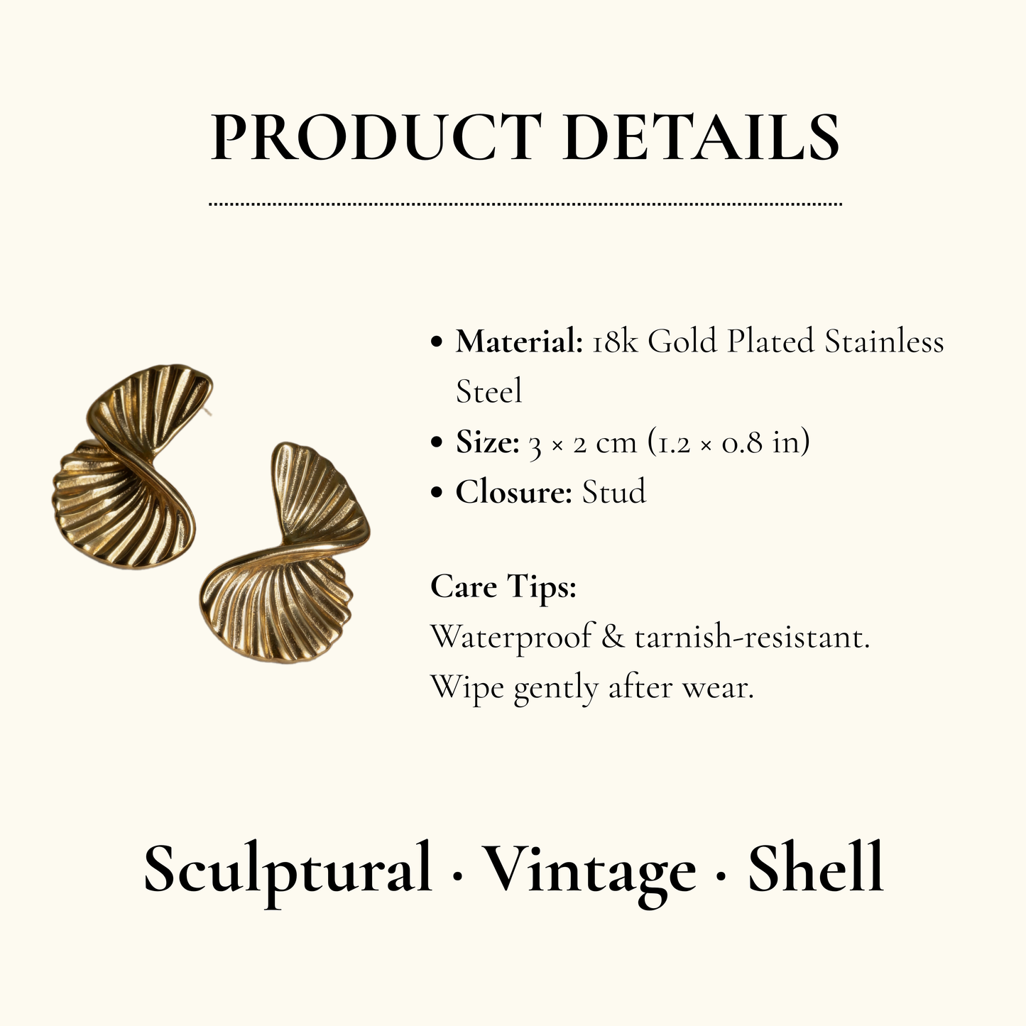 Twisted Shell Statement Earrings