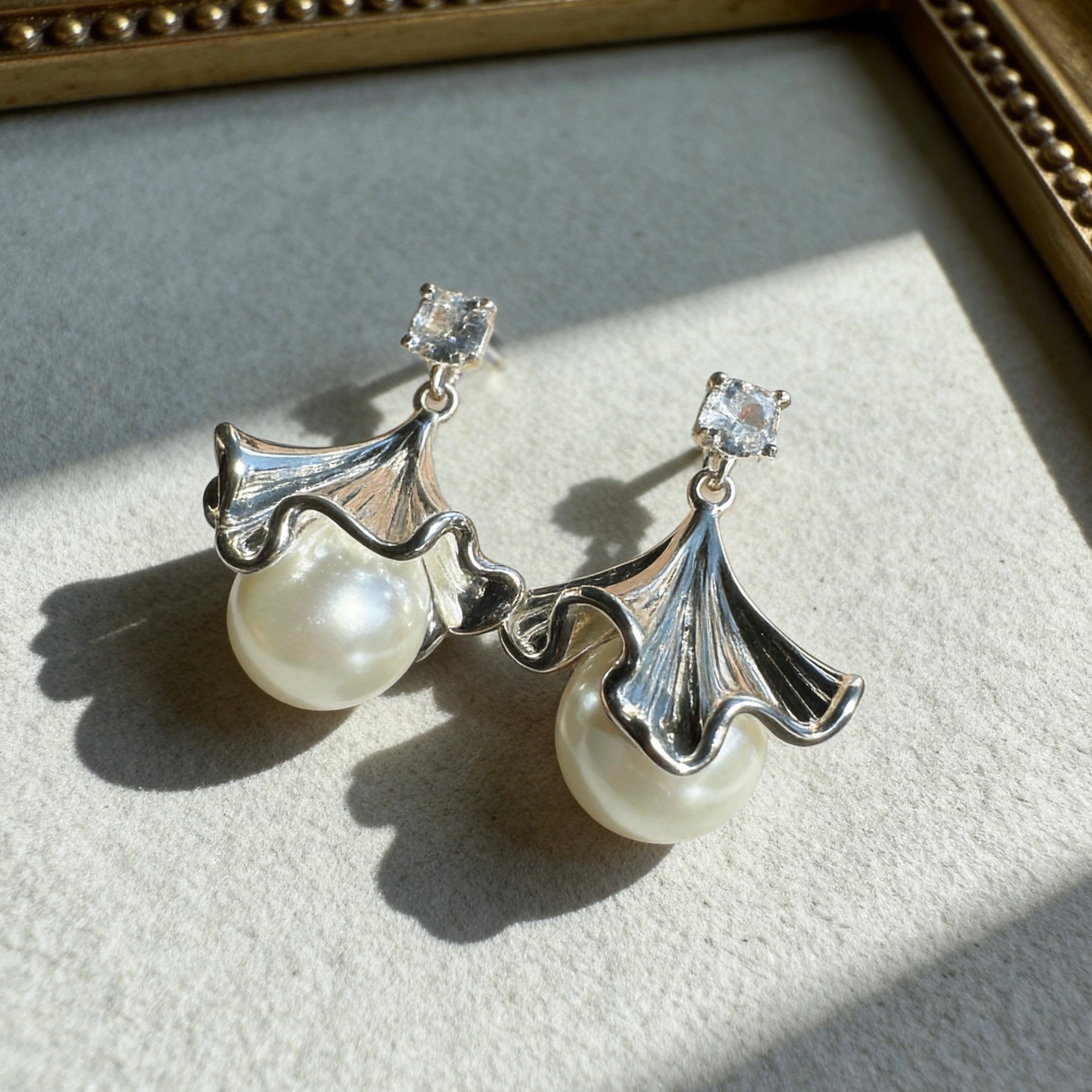 Ballet Skirt Pearl Drop Earrings