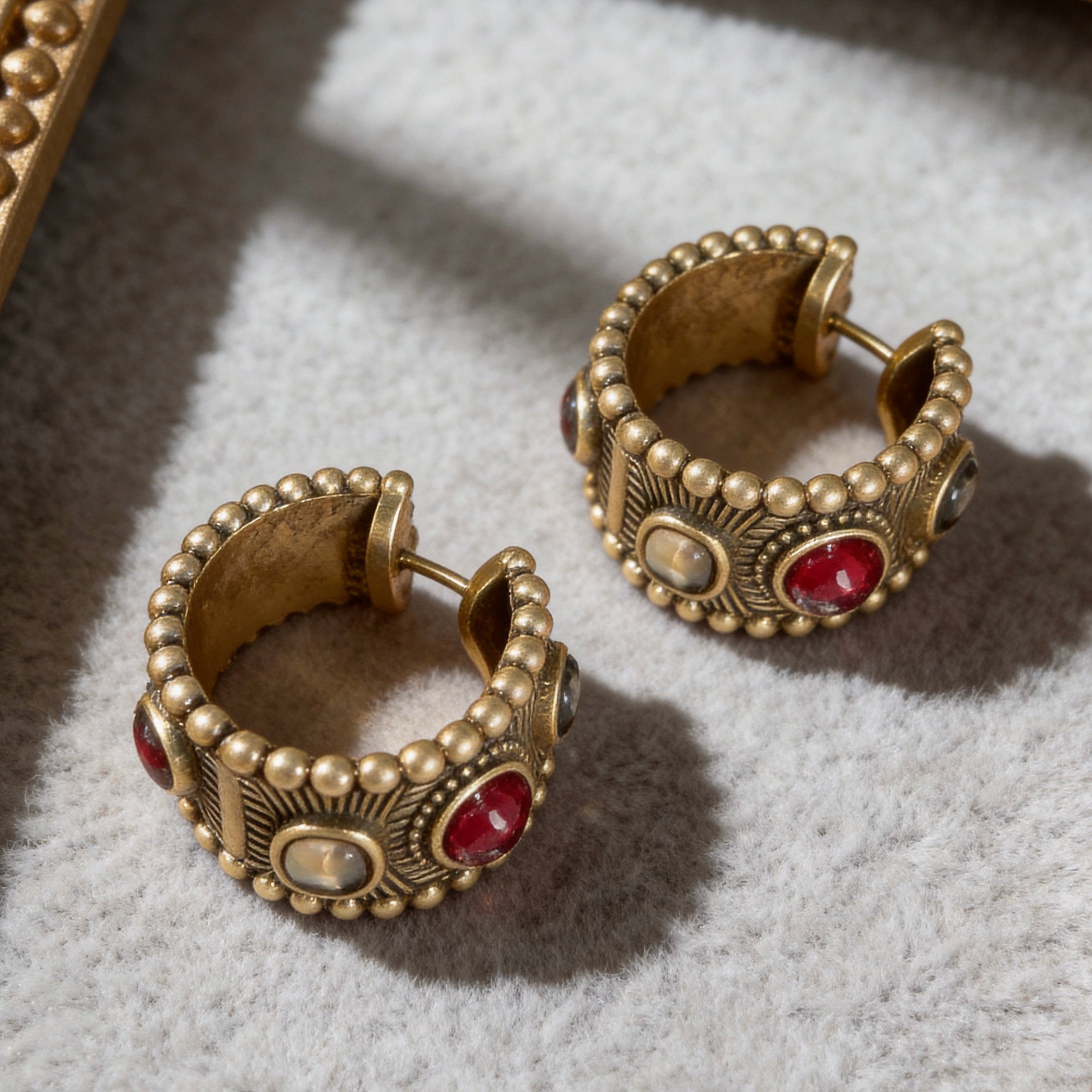 Antique Gold Wide Hoops
