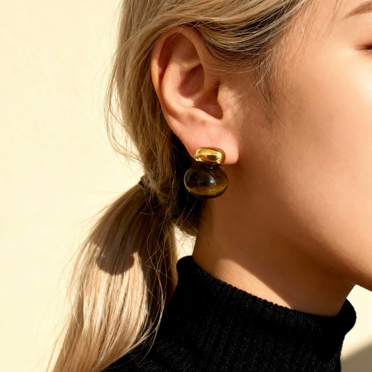 Tiger Eye Gold Studs