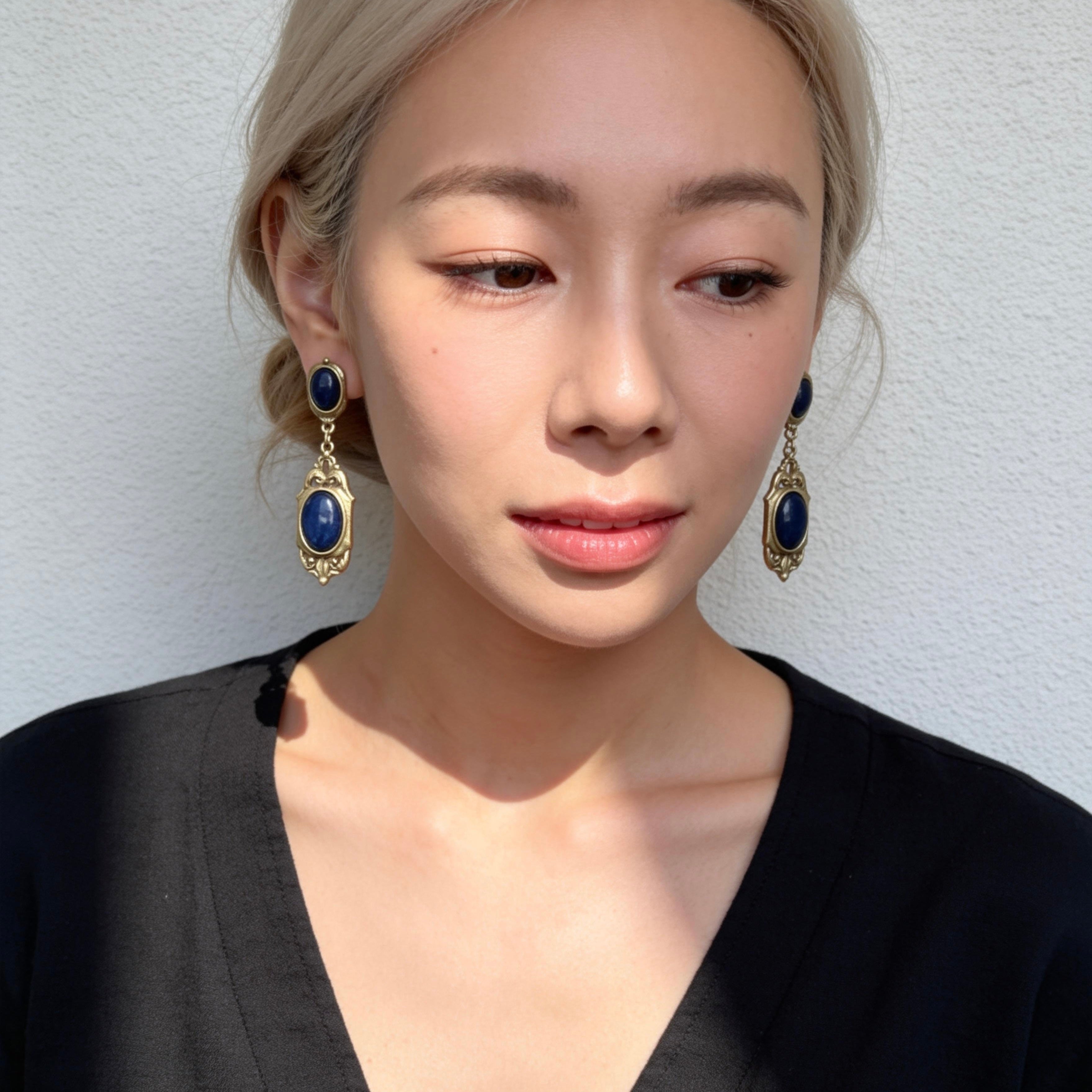 Lapis Lazuli Baroque Drop Earrings