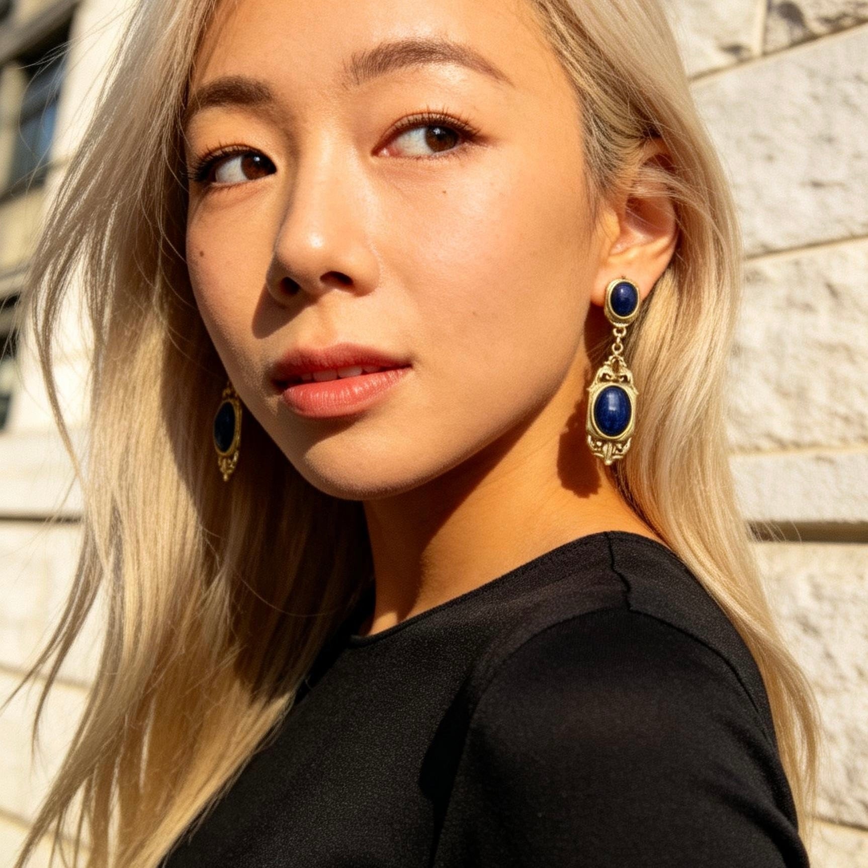 Lapis Lazuli Baroque Drop Earrings
