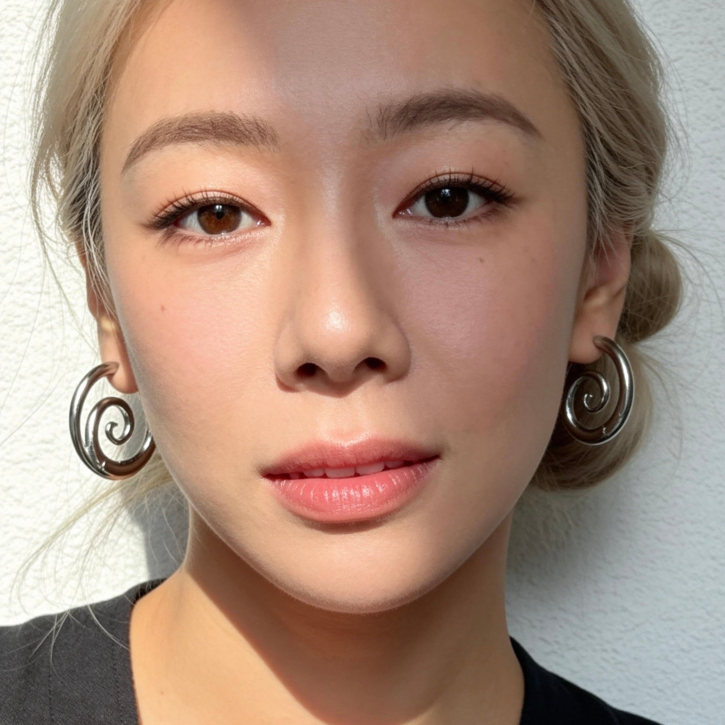 Silver Swirl Hoop Earrings