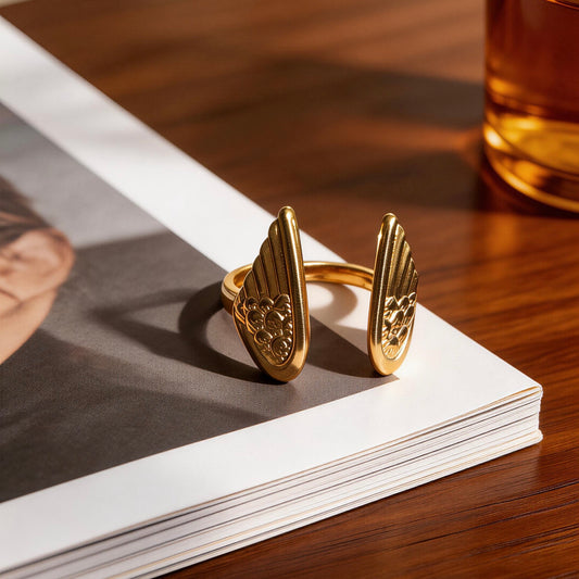 Vintage Wing Adjustable Statement Ring