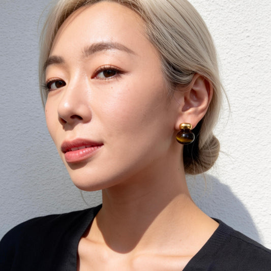 Tiger Eye Gold Studs
