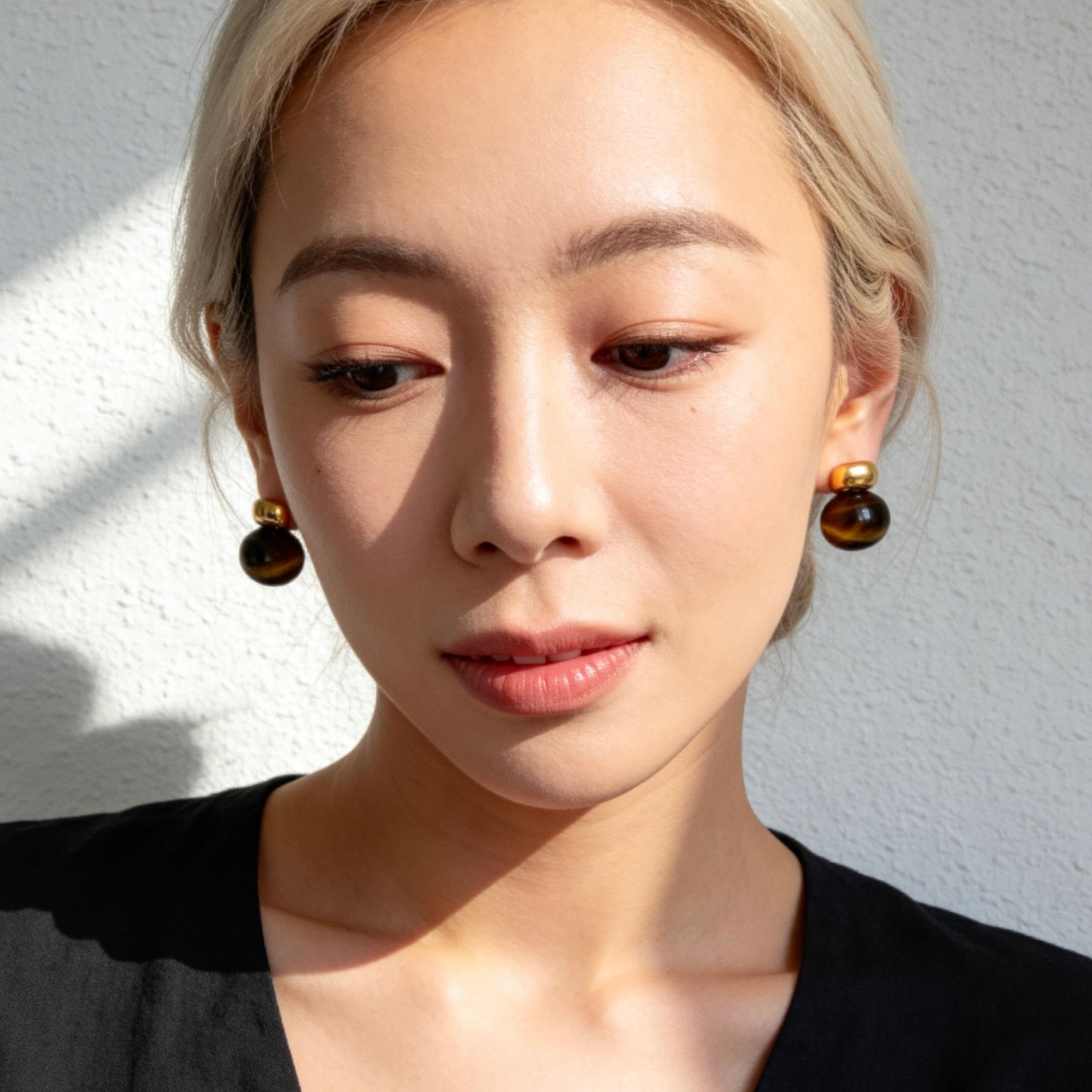 Tiger Eye Gold Studs