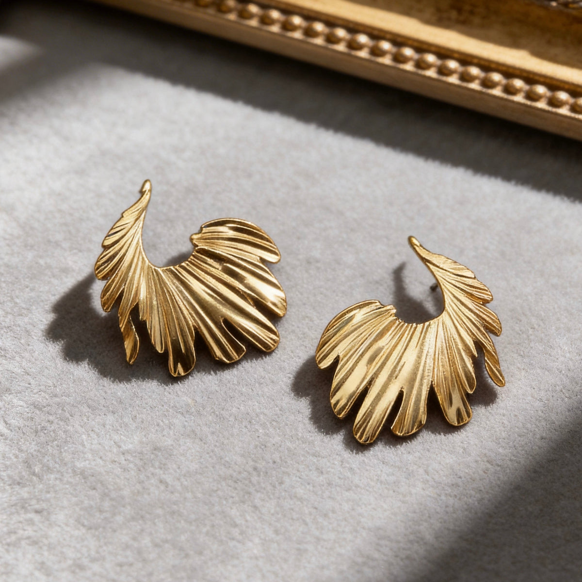 Golden Wing Statement Drop Earrings