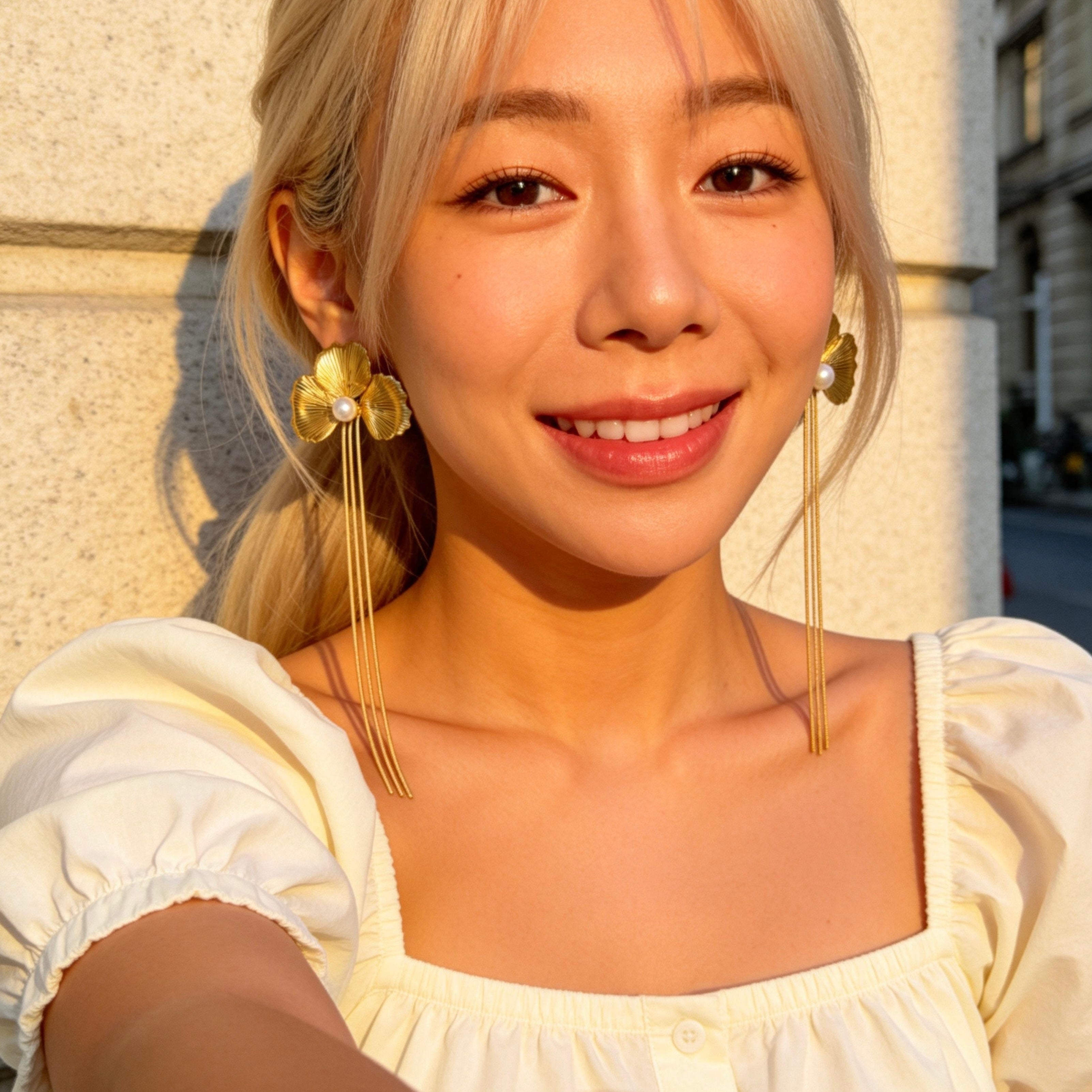 Gold Multi Chain Tassel Drop Earrings
