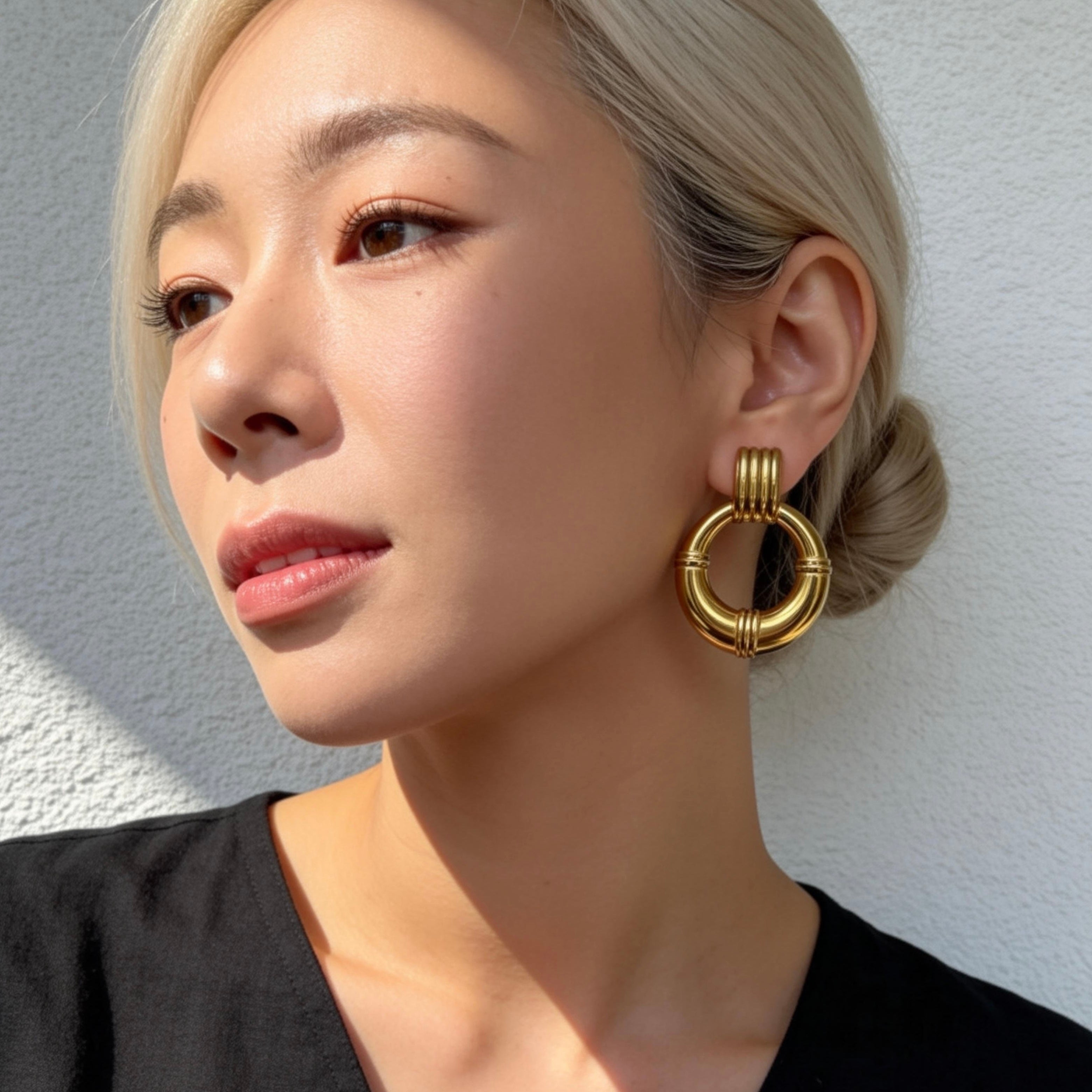 Gold Chunky Statement Earrings