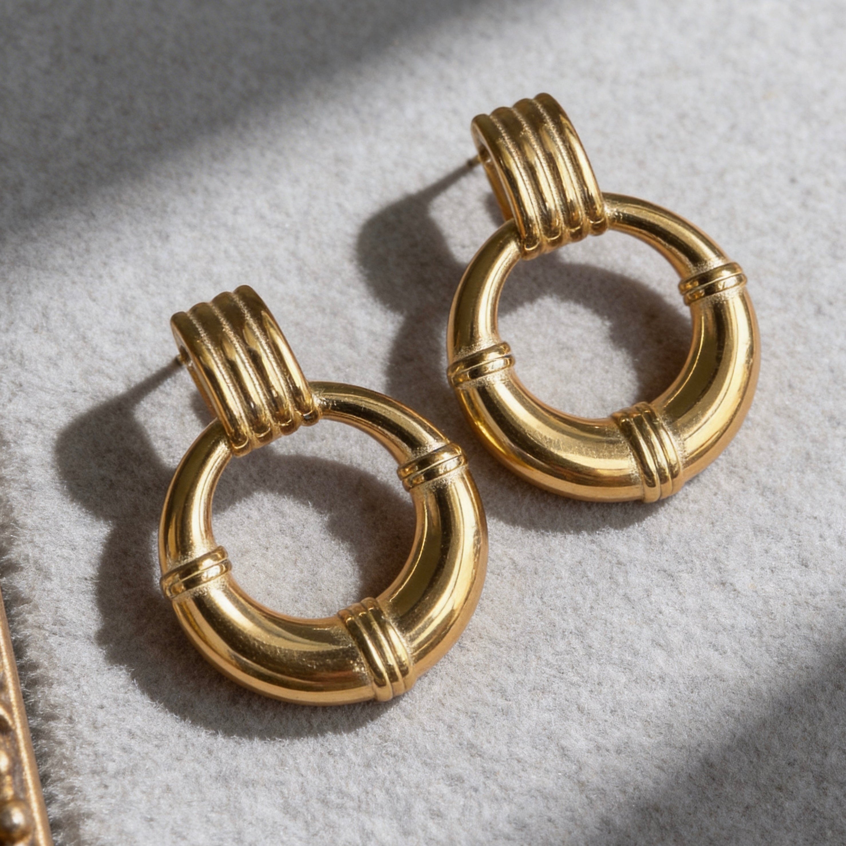 Gold Chunky Statement Earrings