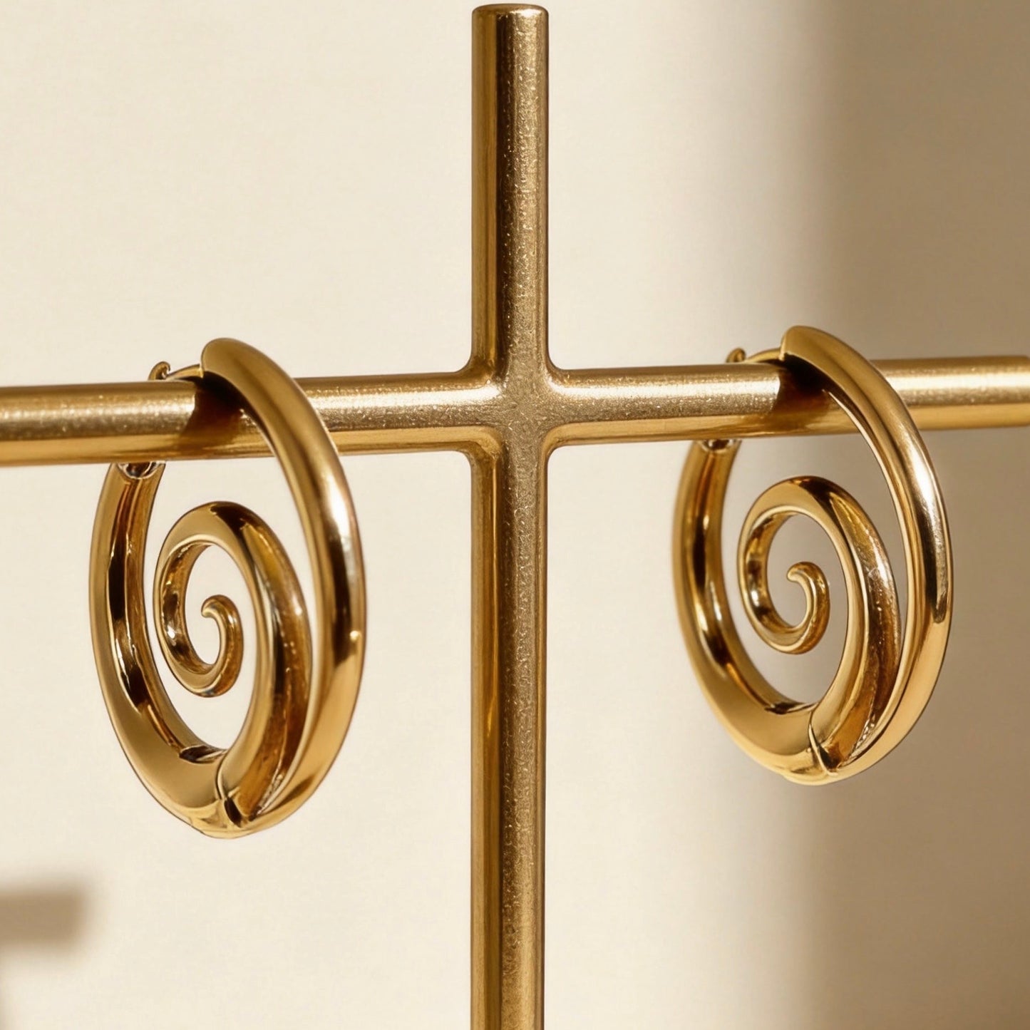 Gold Swirl Hoop Earrings