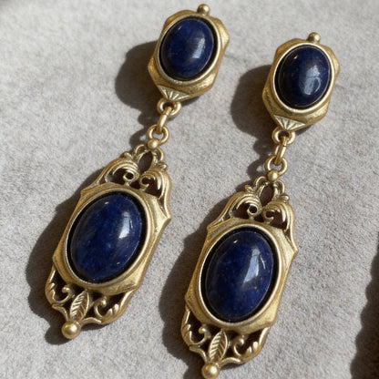 Lapis Lazuli Baroque Drop Earrings
