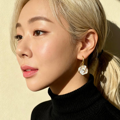 Mother-of-Pearl Petal Drop Earrings