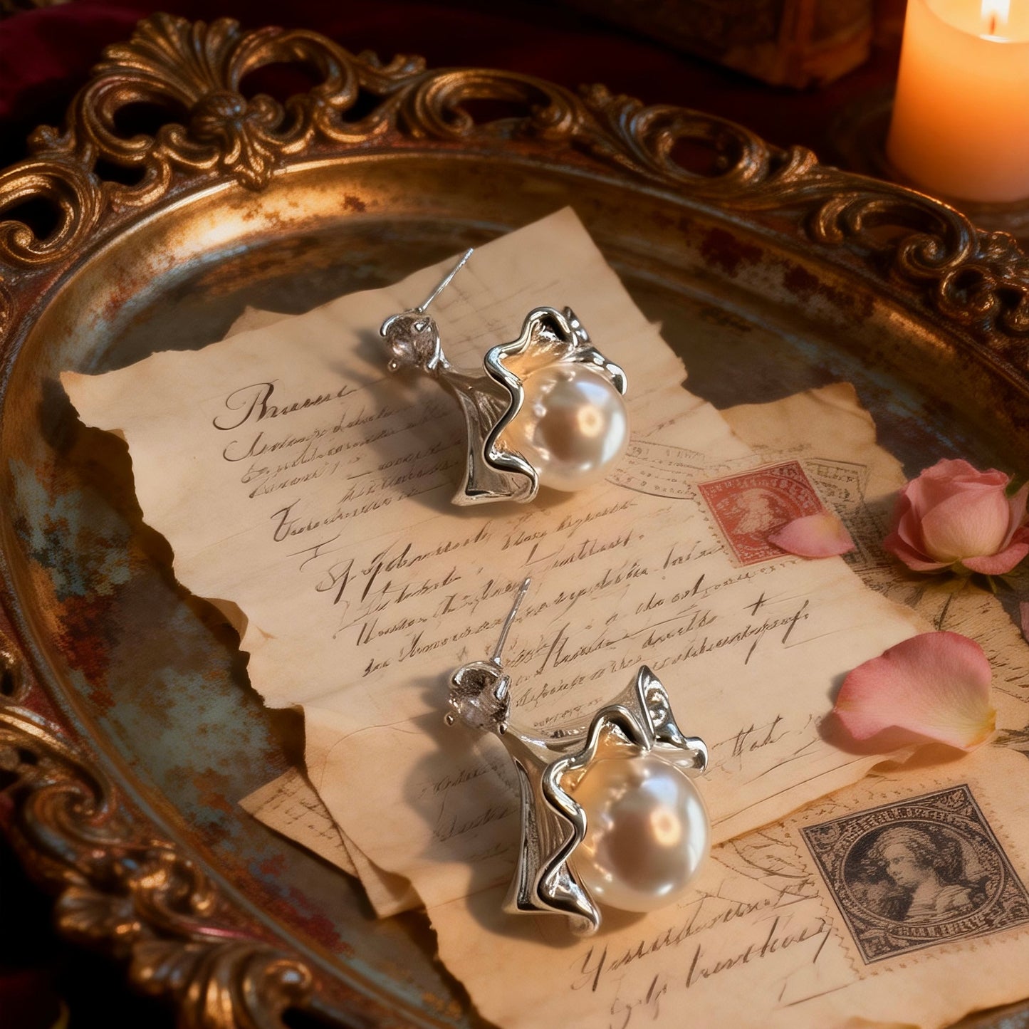 Ballet Skirt Pearl Drop Earrings