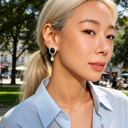 Black Agate Drop Earrings