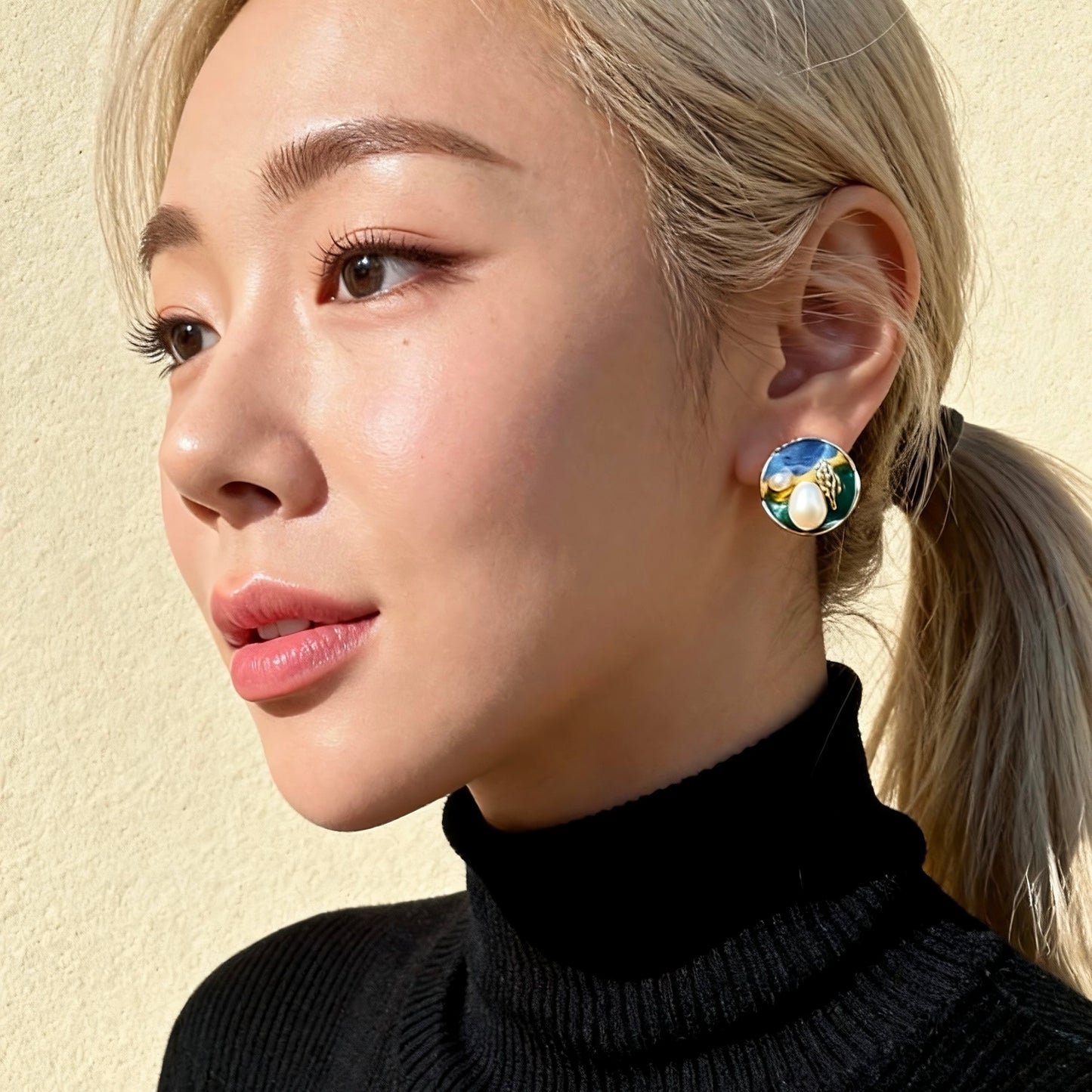 Artistic Mixed Pearl Round Earrings