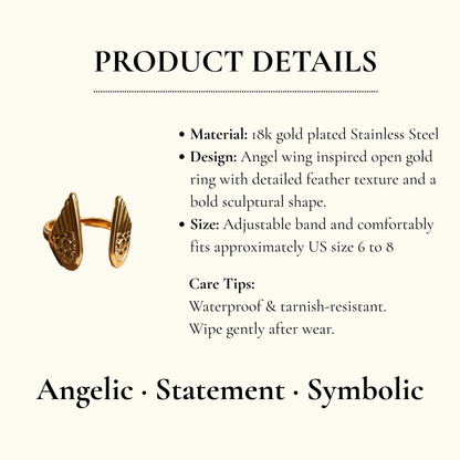 Vintage Wing Adjustable Statement Ring