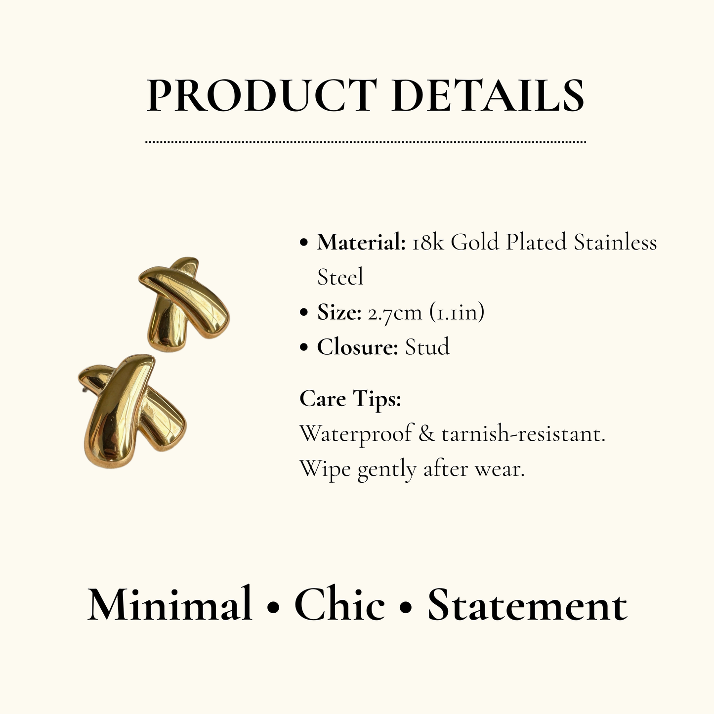 Abstract Curve Stud Earrings