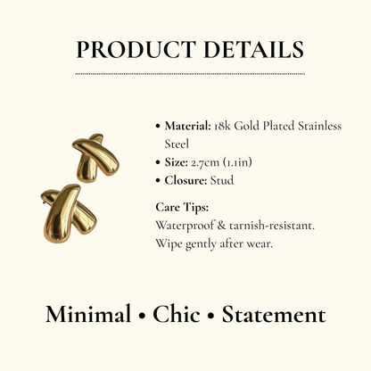 Abstract Curve Stud Earrings