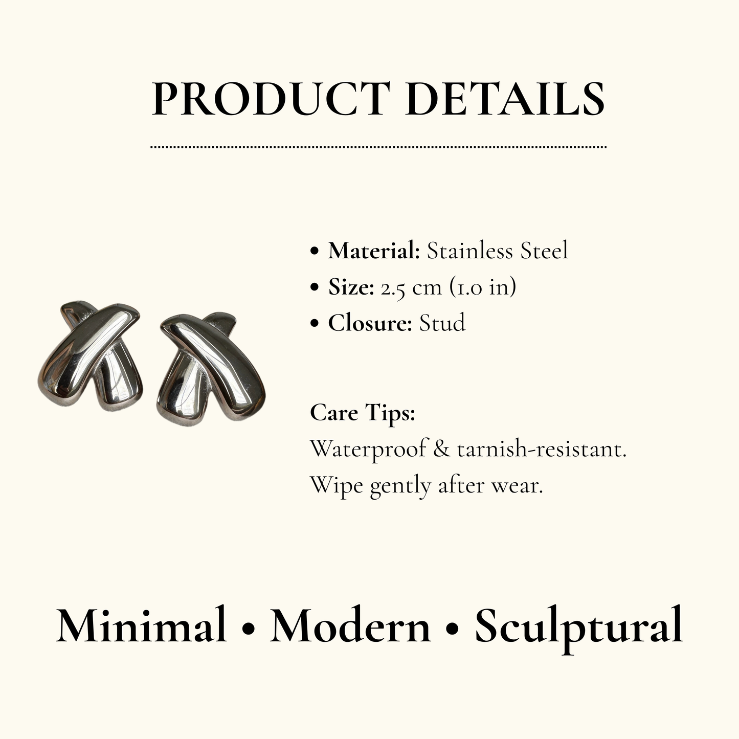 Abstract Curve Stud Earrings