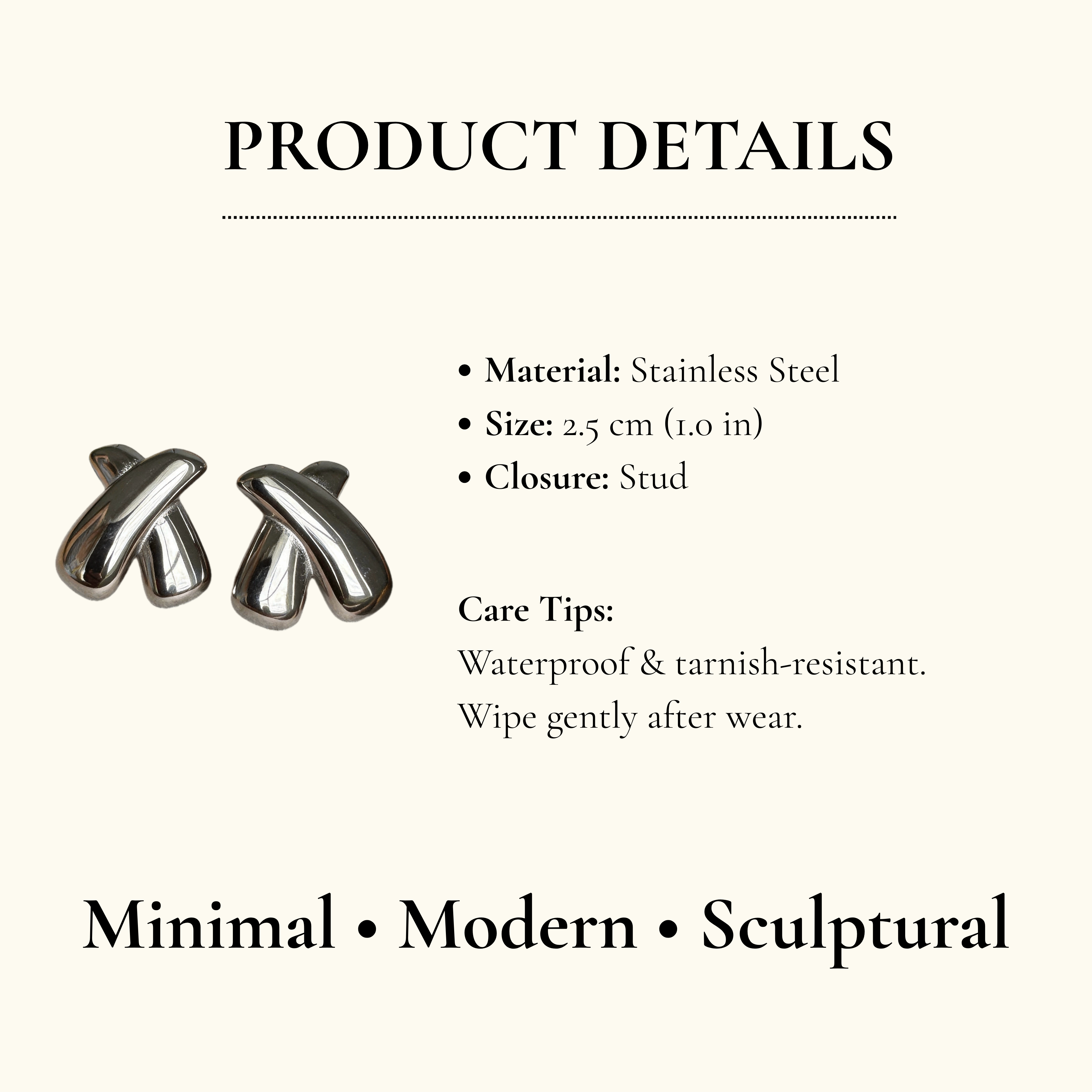 Abstract Curve Stud Earrings