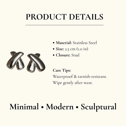 Abstract Curve Stud Earrings
