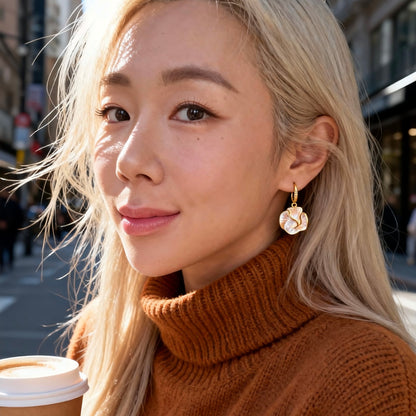 Mother-of-Pearl Petal Drop Earrings