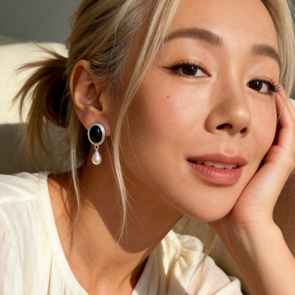 Black Agate Drop Earrings