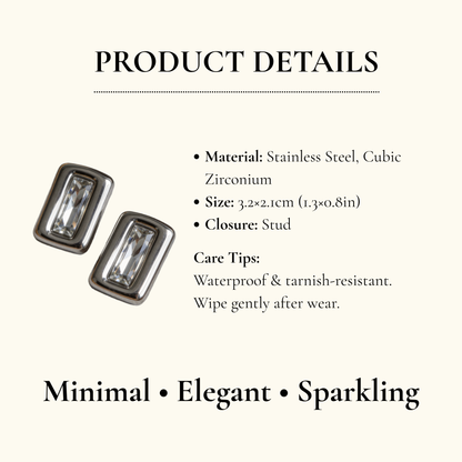 Baguette Crystal Stud Earrings