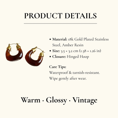 Amber Gold Hoop Earrings