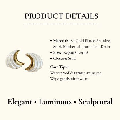 Pearl Wave Statement Earrings
