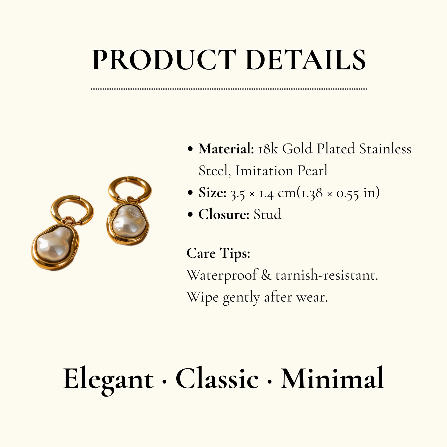 Baroque Pearl Hoop Earrings
