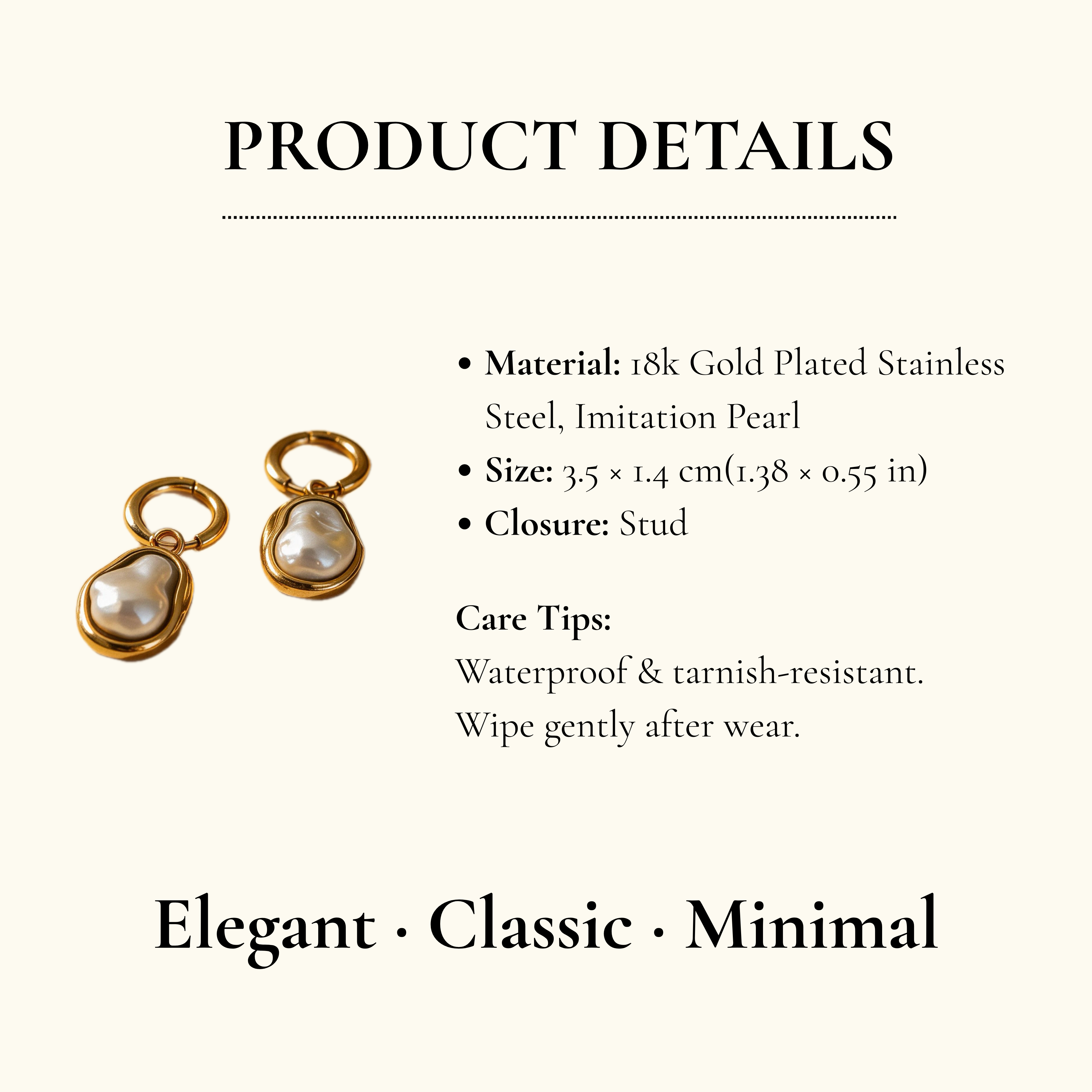 Baroque Pearl Hoop Earrings