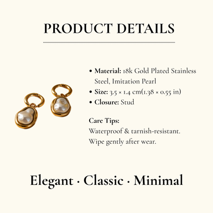 Baroque Pearl Hoop Earrings