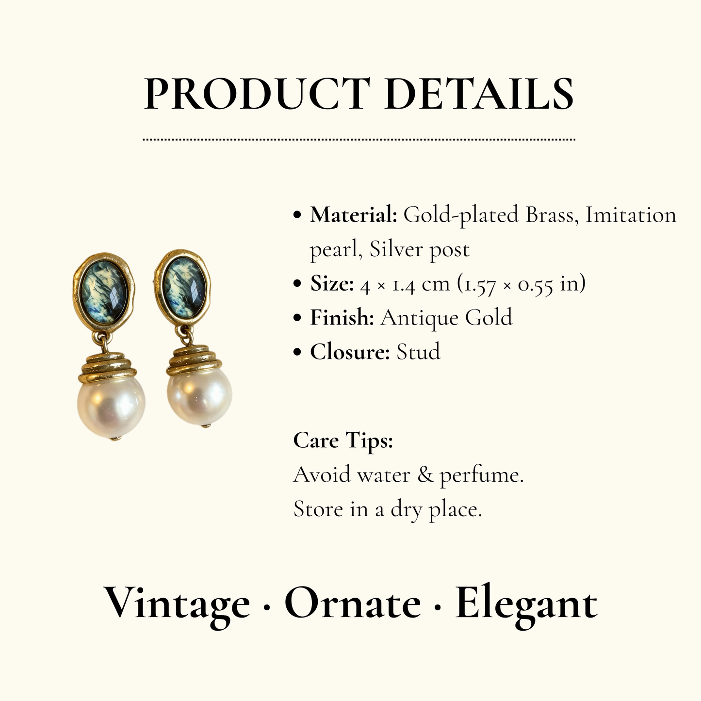 Vintage Pearl Drop Earrings