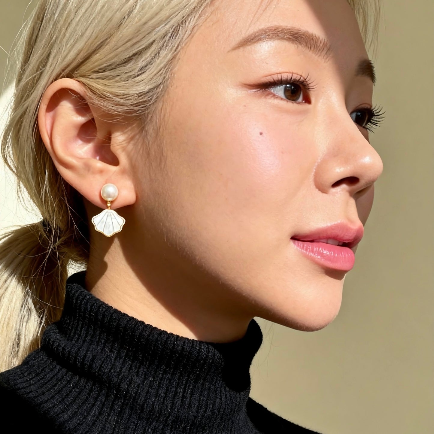 Pearl & Iridescent Shell Drop Earrings