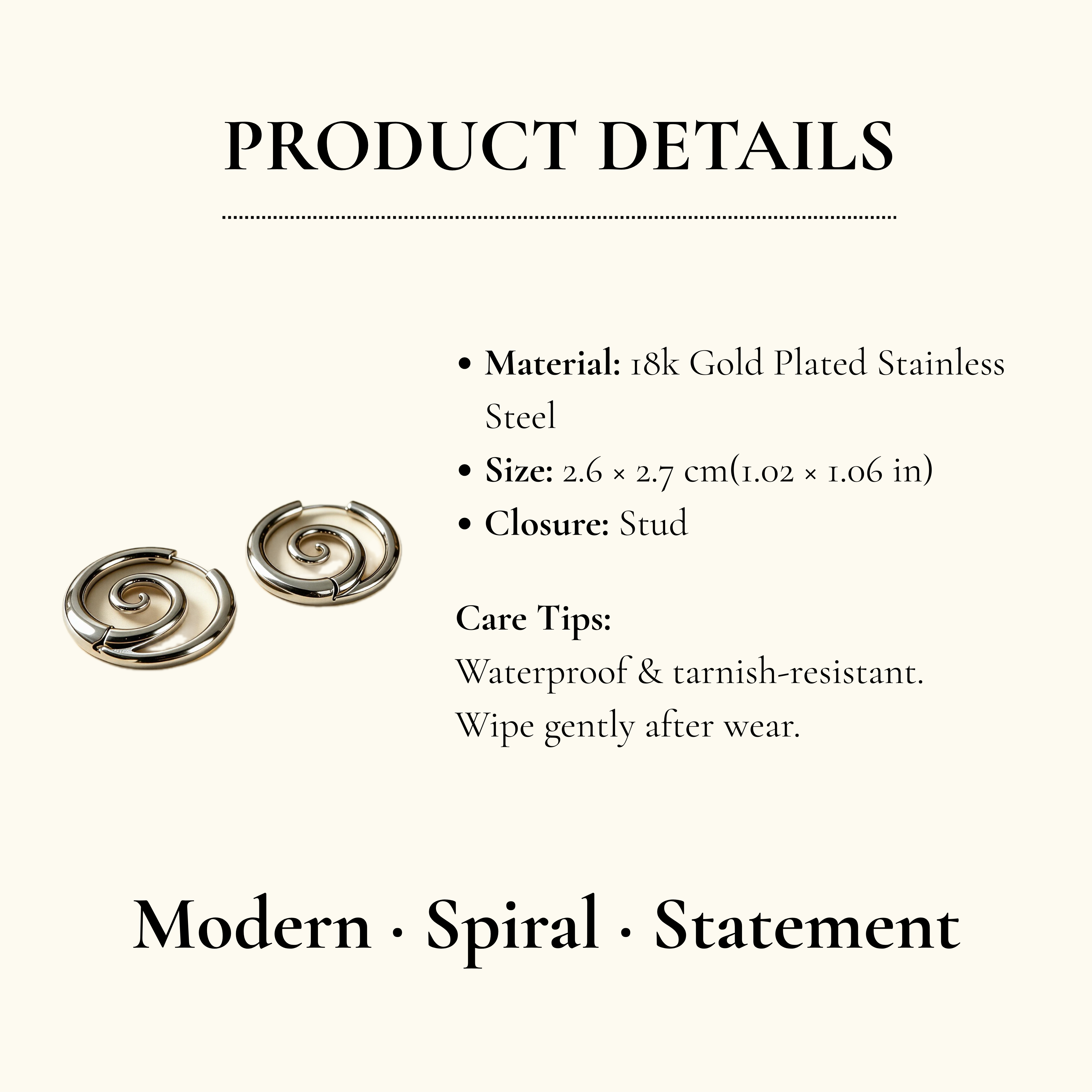Silver Swirl Hoop Earrings