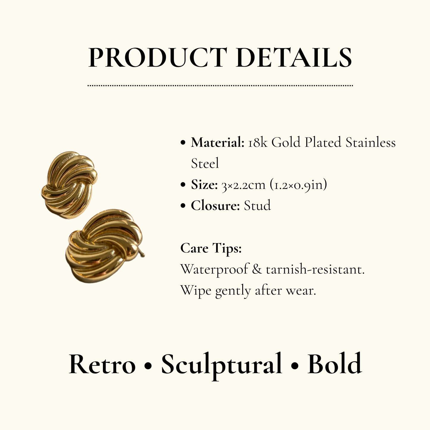 Twisted Knot Stud Earrings