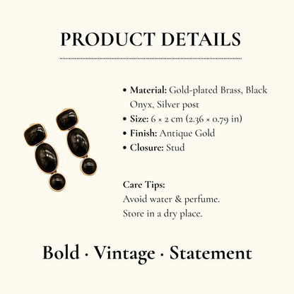 Black Onyx Drop Earrings