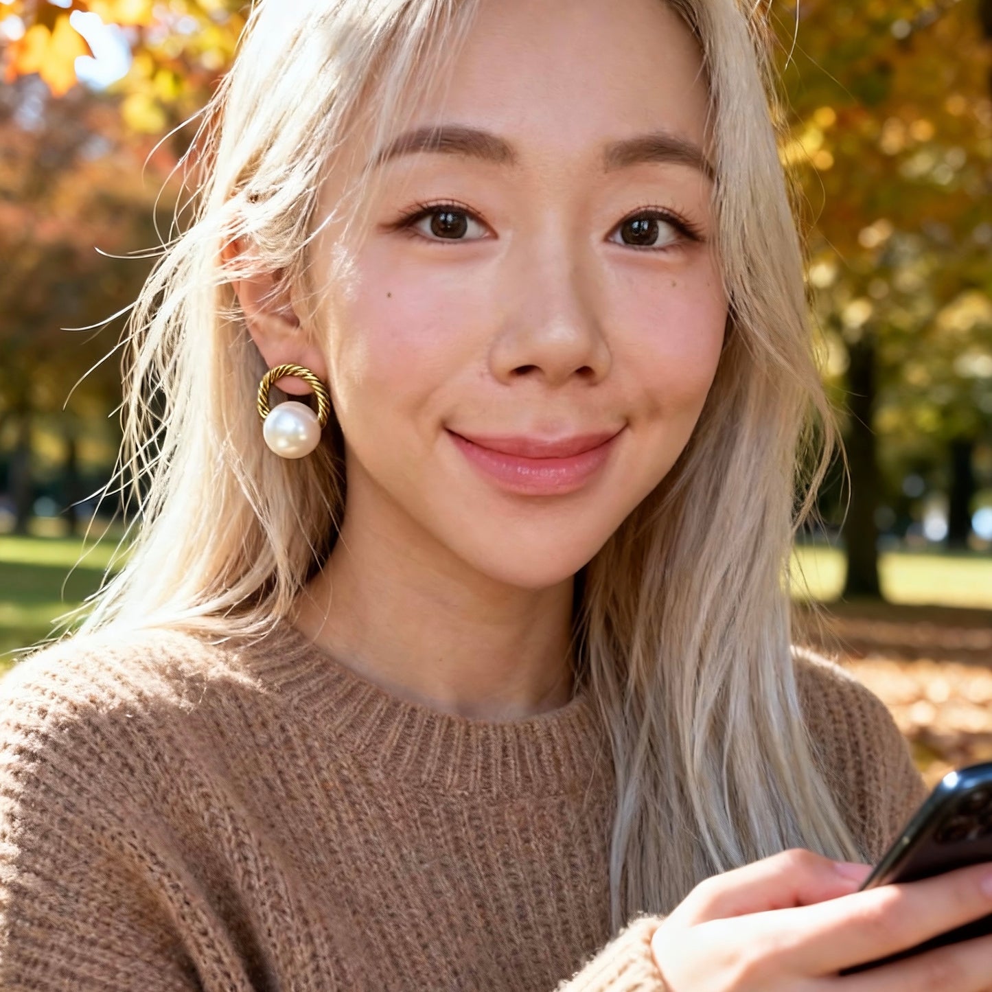 Vintage Twisted Gold Pearl Studs