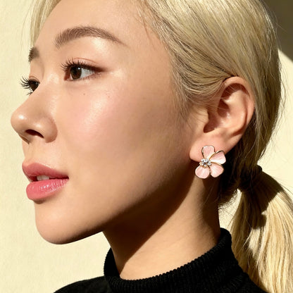 Blush Pink Petal Earrings
