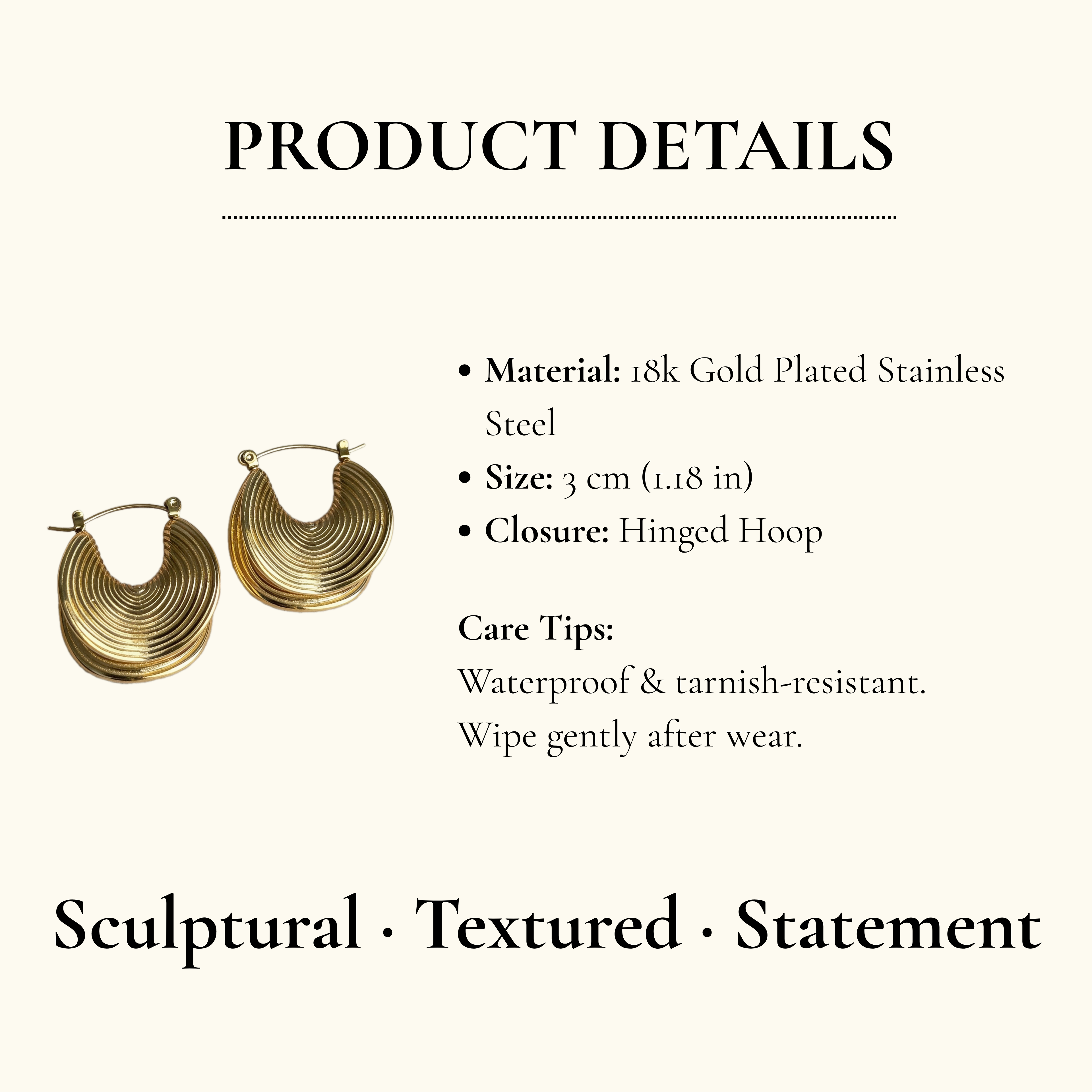 Textured Hoop Statement Earrings