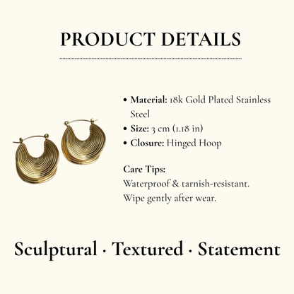 Textured Hoop Statement Earrings